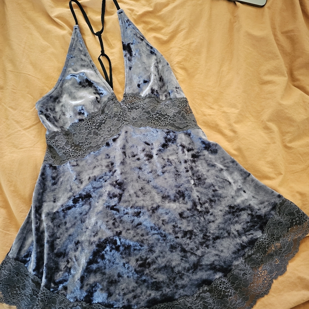 Free people intimates velvet navy size small